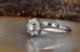 Cluster Flower Engagement Ring 1.3ct Round Cut Diamond 14k White Gold Finish