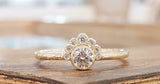 1.3ct Round Cut Diamond Engagement Ring Half Halo Solitaire 14k Yellow Gold Over