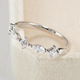 Dainty Stackable Wedding Band 1.2ct Marquise Cut Diamond 14k White Gold Finish