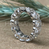 4ct Oval Simulated Diamond Iced Full Eternity Wedding Band 14k White Gold Plated