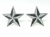 0.4ct Round Cut Black Diamond Star Shape Stud Earrings Women 14k White Gold Over