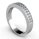 1.5ct Round Diamond Half Eternity Anniversary Wedding Ring 14k White Gold Over