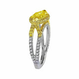 6Ct Marquise Cut Yellow Sapphire Queens Cocktail Ring 14K Dual Tone Gold Finish