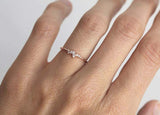 0.9ct Round Cut Diamond Engagement Ring 14k Rose Gold Finish Cluster Minimalist