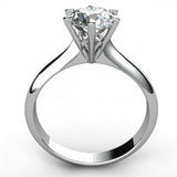 1ct Round Cut VVS1D Diamond 6 Claw Prongs Engagement Ring 14k White Gold Finish