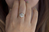 1.2ct Marquise Cut Diamond Engagement Ring 14k Yellow Gold Finish Cluster Flower