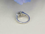 1ct Heart Blue Tanzanite Engagement Ring Halo Celtic Trinity 14k White Gold Over