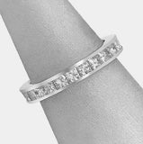 3Ct Princess Cut Diamond Channel Set Eternity Wedding Band 18K White Gold Finish