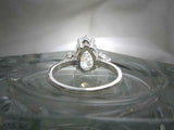 Round Accents Trilogy Engagement Ring 2ct Pear Cut Diamond 14k White Gold Finish