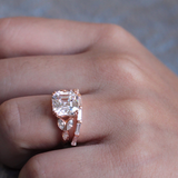 2ct Asscher Cut Diamond Engagement Ring 14k Rose Gold Finish Wedding Bridal Set