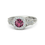 3Ct Round Cut Pink Ruby Diamond Vintage Engagement Ring 14K White Gold Finish