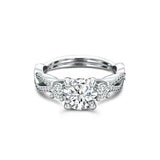 Trilogy Twist Split Band Engagement Ring 2ct Round Diamond 14k White Gold Finish