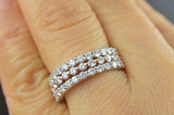 6Ct Round Cut DVVS1 Diamond Stackable Trio Wedding Band 14K Dual Gold Finish