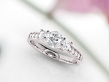 1.7ct Round Cut Diamond Engagement Ring 18k White Gold Finish Trilogy Solitaire