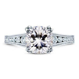 3Ct Cushion Cut Diamond Vintage Engagement Ring 14K White Gold Over Round Accent