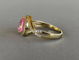 2ct Pear Cut Pink Sapphire Halo Infinity Engagement Ring 14k Yellow Gold Finish