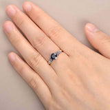 2.1ct Round Cut Blue Sapphire Engagement Ring Split Shank 14k Rose Gold Finish