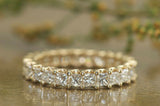 5Ct Princess Cut DVVS1 Diamond Full Eternity Wedding Band 14K Yellow Gold Finish