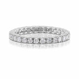 2.5ct Round Cut Diamond Full Eternity Women Wedding Band 14k White Gold Finish