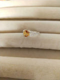 2ct Cushion Cut Yellow Citrine Split Shank Engagement Ring 18k White Gold Finish