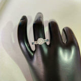 1ct Engagement Ring Round Cut Diamond Cluster Solitaire 14k White Gold Finish