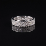 2.5ct Round Cut Diamond Wedding Ring Band 14k White Gold Finish Full Eternity