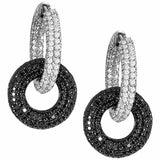 6ct Round Cut Black Diamond Hoop In Hoop Party Earrings 14k White Gold Finish