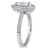 2Ct Marquise Cut Diamond Halo Engagement Ring 14K White Gold Finish Round Accent