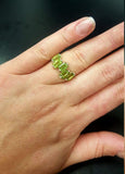 2.4ct Engagement Ring Emerald Cut Green Peridot Geometric Bar 14k WhiteGold Over