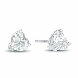 1.5ct Stud Earrings Heart Cut Diamond Solitaire Design 14k White Gold Finish