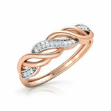 1Ct Round Cut Diamond Trendy Twist Curves Wedding Band Ring 14K Rose Gold Finish