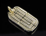 3.5ct Round Cut Diamond Iced Out Bar Dogtag Charm Pendant 14k Yellow Gold Finish