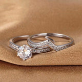 3Ct Round Cut Diamond Bridal Set Curved Band Solitaire Ring 14K White Gold Over