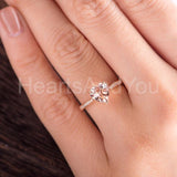 1ct Heart Cut Simulated Morganite Solitaire Accents Ring 14k Rose Gold Plated