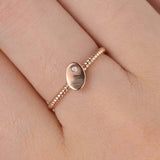 Pea Design Engagement Ring 0.09ct Round Cut VVS1D Diamond 14k Rose Gold Finish