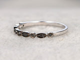 0.7ct Round Cut Diamond Wedding Ring Band Half Eternity 14k White Gold Finish