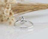 1.5ct Round Cut Diamond Swirl Solitaire with Accents Ring 14k White Gold Finish