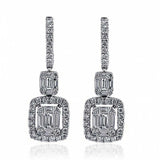 5Ct Baguette Cut Diamond Elegant Party Dangle Drop Earring 14K White Gold Finish