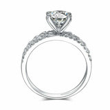 3ct Round Cut Diamond Engagement Ring Solitaire Iced Accent 14k WhiteGold Finish