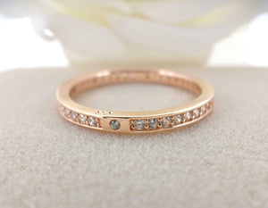 1ct Round Cut Diamond Full Eternity Channel Set Wedding Band 14k RoseGold Finish