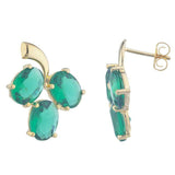 2.3ct Drop Earrings Oval Cut Green Emerald Berry Fruit 14k Yellow Gold Finish