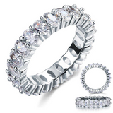 5Ct Oval Cut Diamond Gatsby Full Eternity Wedding Band 18K White Gold Finish