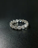 2ct Heart Cut VVS1 Diamond Full Eternity Wedding Ring Band 14k White Gold Finish