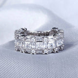 5Ct Princess Baguette Cut Diamond Gatsby Wedding Band Ring 14K White Gold Finish