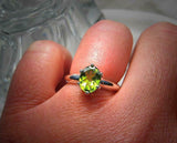 2ct Oval Cut Green Peridot 6 Prong Solitaire Engagement Ring 14k White Gold Over