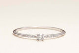 Petite Solitaire with Accents Ring 1ct Round Cut Diamond 14k White Gold Finish