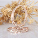 1.5ct Heart Cut Simulated Diamond Bridal Set Infinity Band 14k Rose Gold Plated