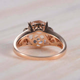 3ct Oval Cut Morganite Engagement Ring Solitaire with Accents 14k Rose Gold Over