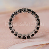 2ct Round Cut Simulated Black Diamond Full Eternity Band 14k White Gold Plated