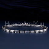 2ct Baguette Cut Simulated Diamond Tech Tennis Bracelet 14k White Gold Plated